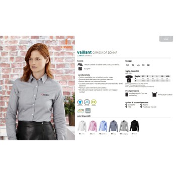 Camicia oxford Vaillant a manica lunga da donna
