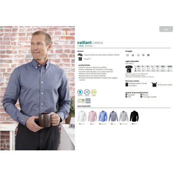 Camicia oxford Vaillant a manica lunga da uomo