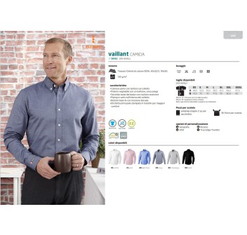 Camicia oxford Vaillant a manica lunga da uomo