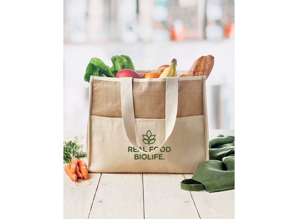 CAMPO DE GELI - Shopper in tela e juta