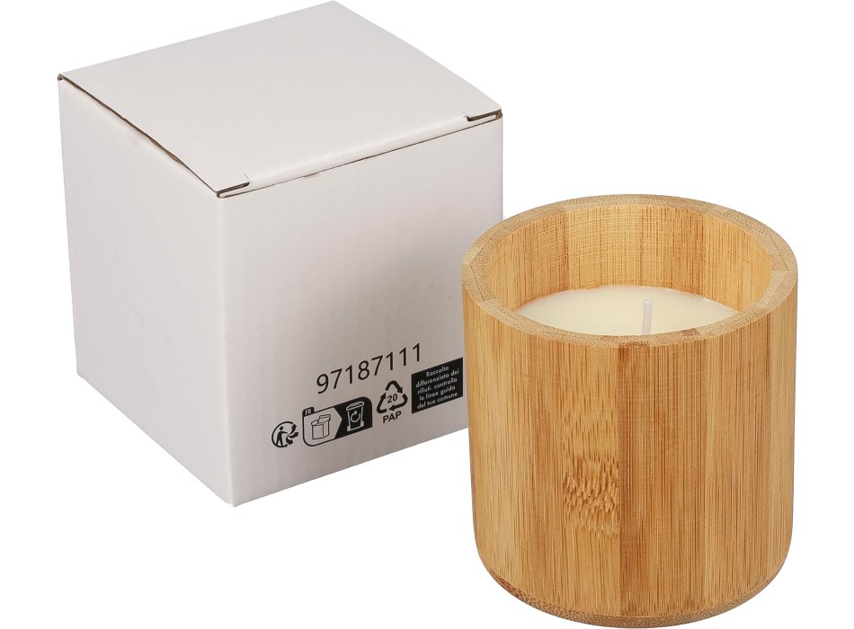 Candela in bambù con cera vegetale Eli