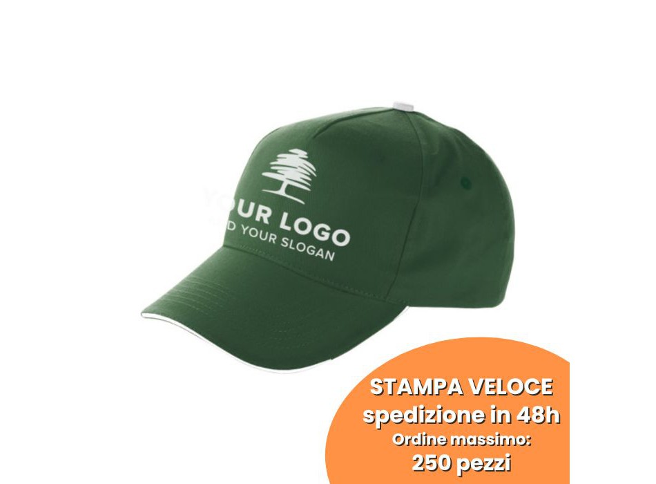 Cappellino 5 pannelli, in cotone