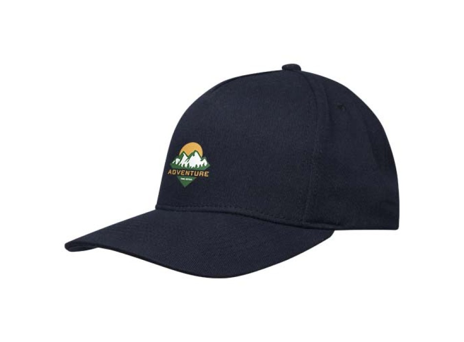 Cappellino in tessuto riciclato Aware™ a 5 pannelli Onyx