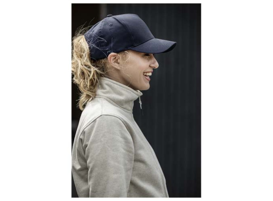 Cappellino in tessuto riciclato Aware™ a 5 pannelli Onyx
