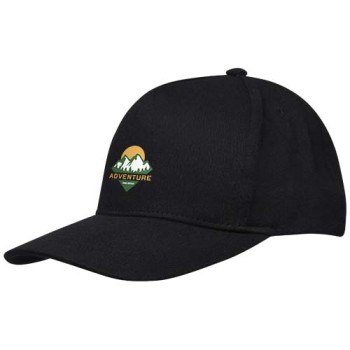 Cappellino in tessuto riciclato Aware™ a 5 pannelli Onyx