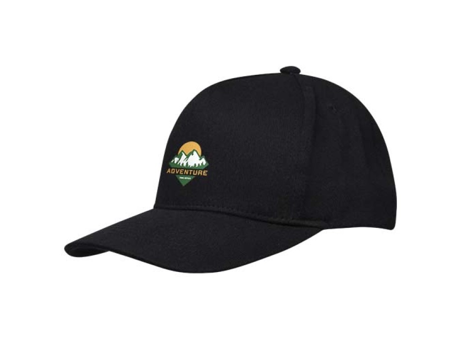 Cappellino in tessuto riciclato Aware™ a 5 pannelli Onyx