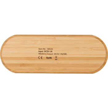 Caricatore wireless doppia posizione in bamboo Tatum
