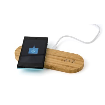 Caricatore wireless doppia posizione in bamboo Tatum