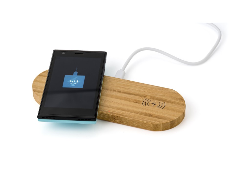 Caricatore wireless doppia posizione in bamboo Tatum