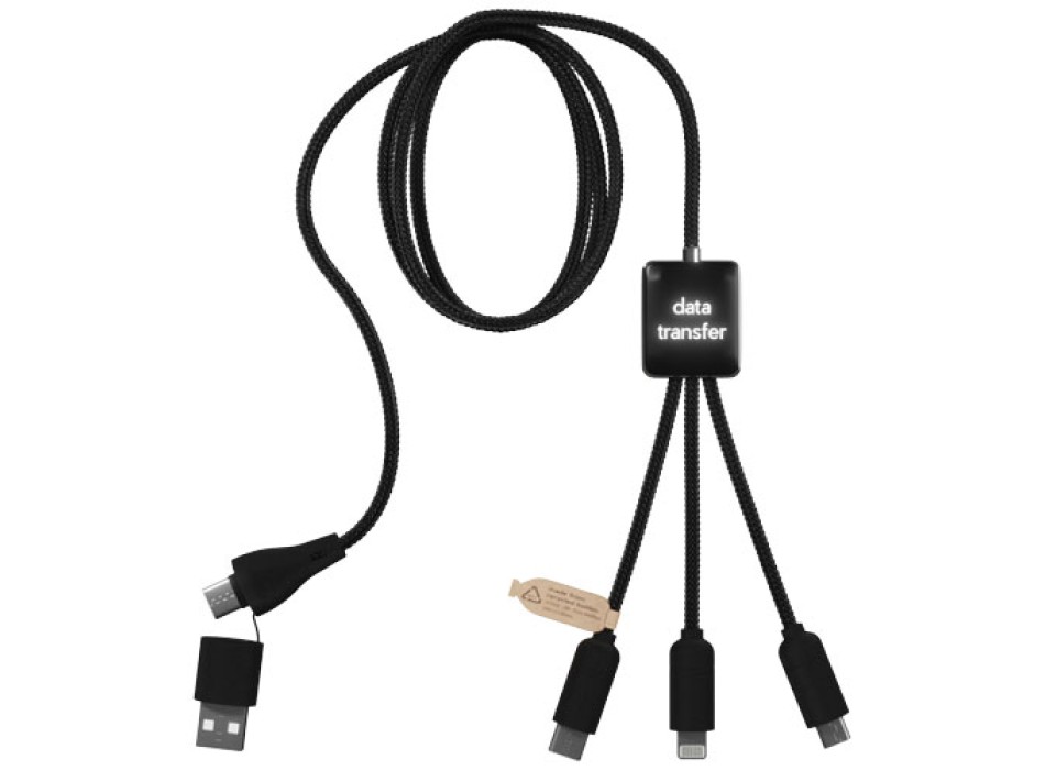 Cavo 5 in 1 con trasferimento dati in PET riciclato SCX.design C45