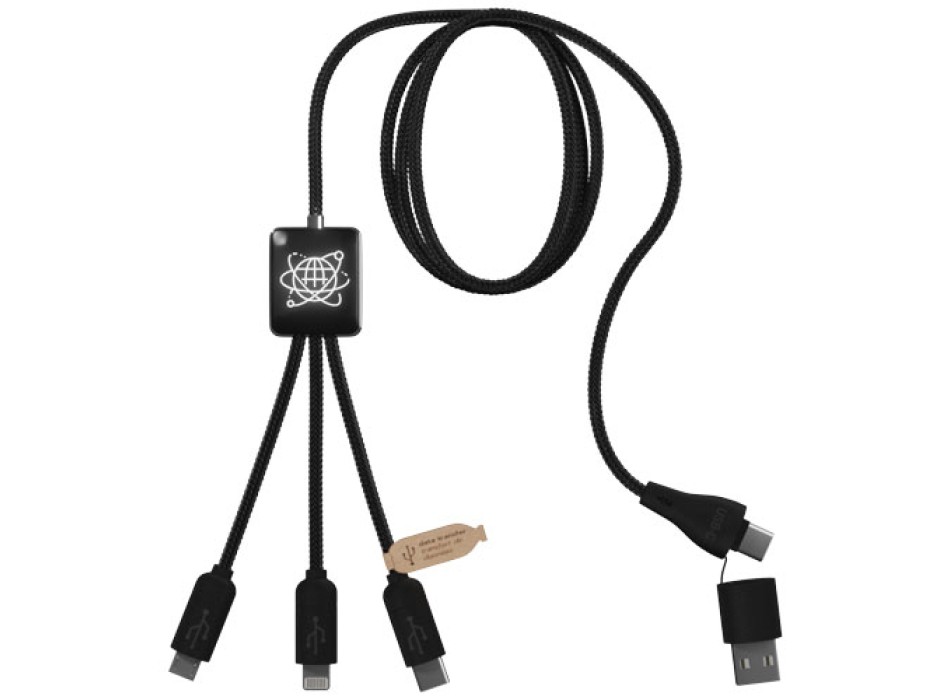 Cavo 5 in 1 con trasferimento dati in PET riciclato SCX.design C45