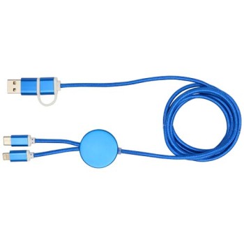 Cavo 5-in-1 in alluminio e plastica riciclata da 150 cm per la sincronizzazione dei dati e la ricarica rapida da 27 W Alasia
