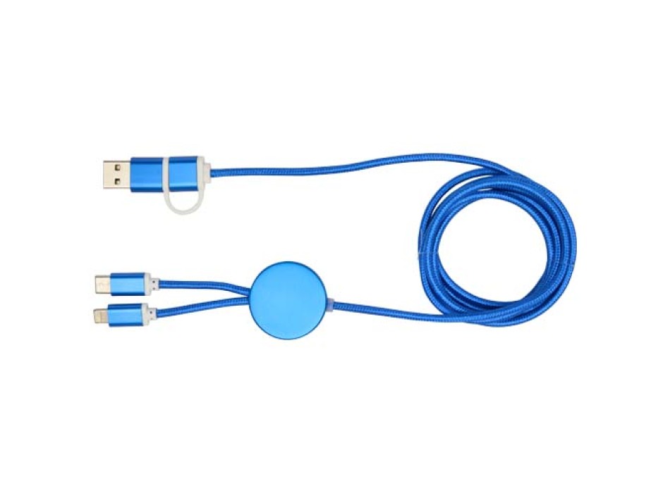 Cavo 5-in-1 in alluminio e plastica riciclata da 150 cm per la sincronizzazione dei dati e la ricarica rapida da 27 W Alasia