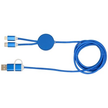 Cavo 5-in-1 in alluminio e plastica riciclata da 150 cm per la sincronizzazione dei dati e la ricarica rapida da 27 W Alasia