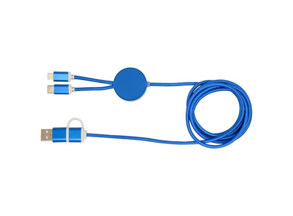 Cavo 5-in-1 in alluminio e plastica riciclata da 150 cm per la sincronizzazione dei dati e la ricarica rapida da 27 W Alasia