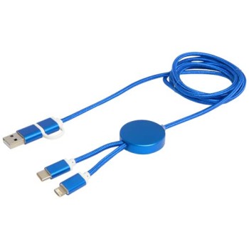 Cavo 5-in-1 in alluminio e plastica riciclata da 150 cm per la sincronizzazione dei dati e la ricarica rapida da 27 W Alasia