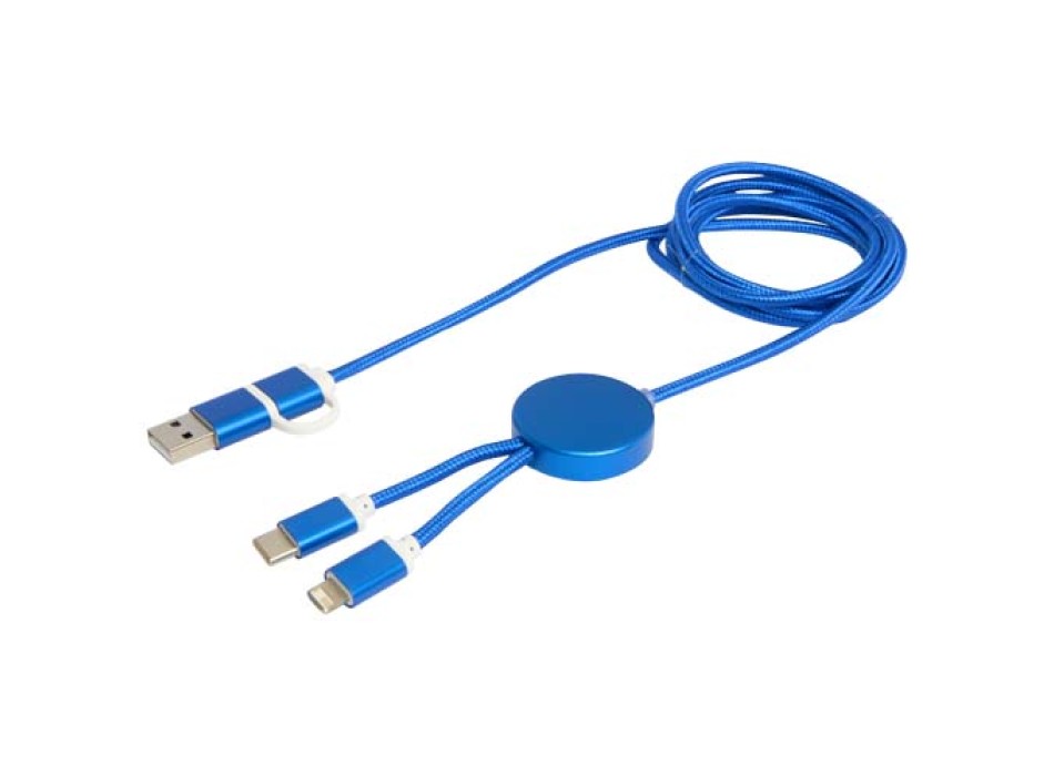 Cavo 5-in-1 in alluminio e plastica riciclata da 150 cm per la sincronizzazione dei dati e la ricarica rapida da 27 W Alasia