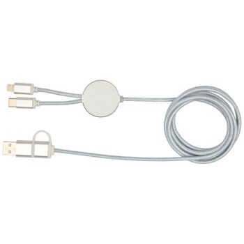 Cavo 5-in-1 in alluminio e plastica riciclata da 150 cm per la sincronizzazione dei dati e la ricarica rapida da 27 W Alasia