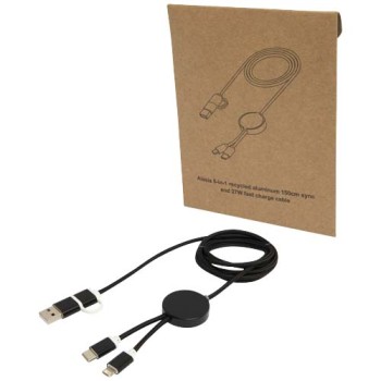 Cavo 5-in-1 in alluminio e plastica riciclata da 150 cm per la sincronizzazione dei dati e la ricarica rapida da 27 W Alasia