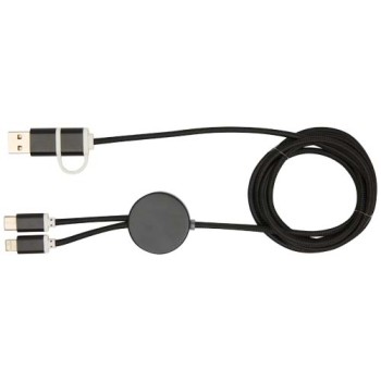 Cavo 5-in-1 in alluminio e plastica riciclata da 150 cm per la sincronizzazione dei dati e la ricarica rapida da 27 W Alasia