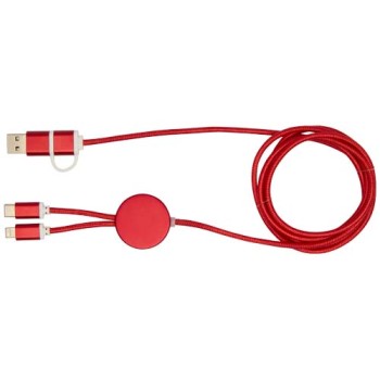 Cavo 5-in-1 in alluminio e plastica riciclata da 150 cm per la sincronizzazione dei dati e la ricarica rapida da 27 W Alasia