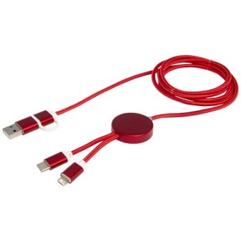 Cavo 5-in-1 in alluminio e plastica riciclata da 150 cm per la sincronizzazione dei dati e la ricarica rapida da 27 W Alasia