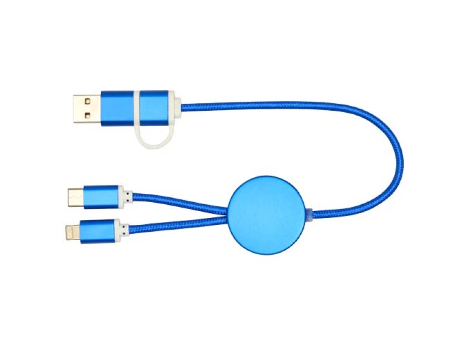 Cavo 5-in-1 in alluminio e plastica riciclata da 30 cm per la sincronizzazione dei dati e la ricarica rapida da 27 W Alasia