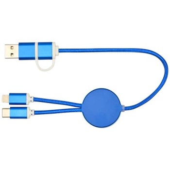 Cavo 5-in-1 in alluminio e plastica riciclata da 30 cm per la sincronizzazione dei dati e la ricarica rapida da 27 W Alasia