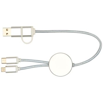 Cavo 5-in-1 in alluminio e plastica riciclata da 30 cm per la sincronizzazione dei dati e la ricarica rapida da 27 W Alasia