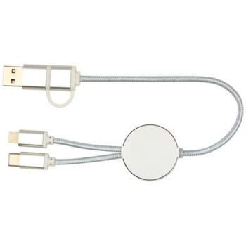 Cavo 5-in-1 in alluminio e plastica riciclata da 30 cm per la sincronizzazione dei dati e la ricarica rapida da 27 W Alasia