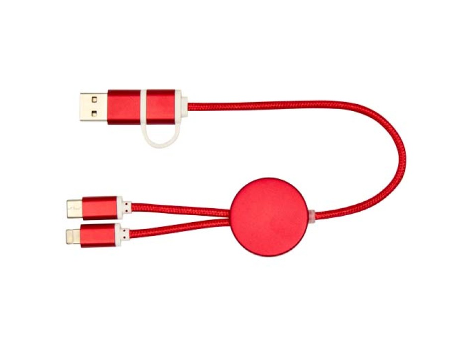 Cavo 5-in-1 in alluminio e plastica riciclata da 30 cm per la sincronizzazione dei dati e la ricarica rapida da 27 W Alasia
