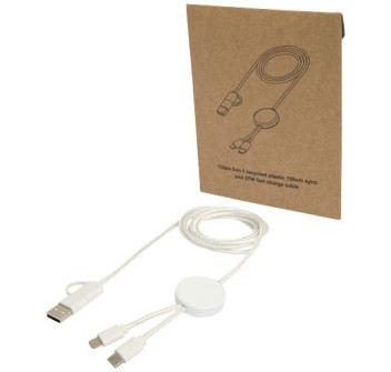 Cavo 5-in-1 in plastica riciclata da 150 cm per la sincronizzazione dei dati e la ricarica rapida da 27 W Citala