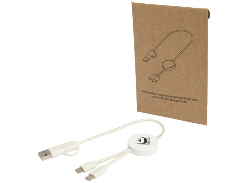 Cavo 5-in-1 in plastica riciclata da 30 cm per la sincronizzazione dei dati e la ricarica rapida da 27 W Citala