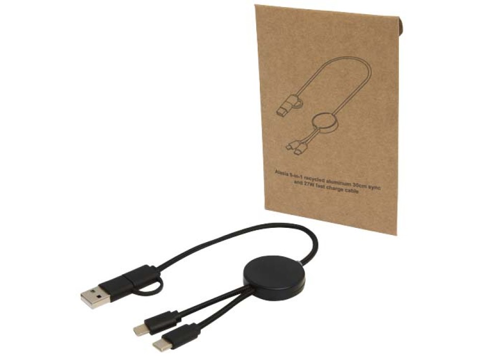 Cavo 5-in-1 in plastica riciclata da 30 cm per la sincronizzazione dei dati e la ricarica rapida da 27 W Citala
