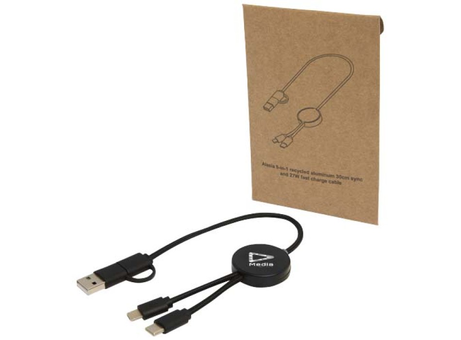 Cavo 5-in-1 in plastica riciclata da 30 cm per la sincronizzazione dei dati e la ricarica rapida da 27 W Citala