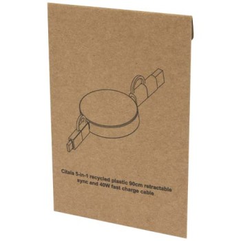 Cavo 5-in-1 in plastica riciclata retrattile da 90 cm per la sincronizzazione dei dati e la ricarica rapida da 40 W Citala