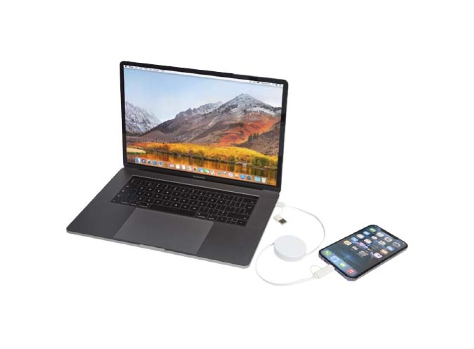 Cavo 5-in-1 in plastica riciclata retrattile da 90 cm per la sincronizzazione dei dati e la ricarica rapida da 40 W Citala