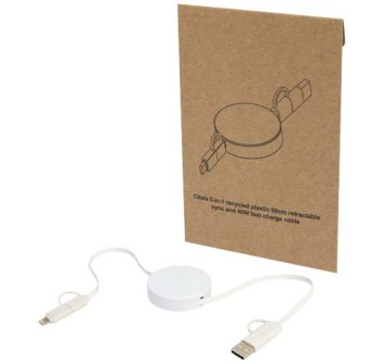 Cavo 5-in-1 in plastica riciclata retrattile da 90 cm per la sincronizzazione dei dati e la ricarica rapida da 40 W Citala