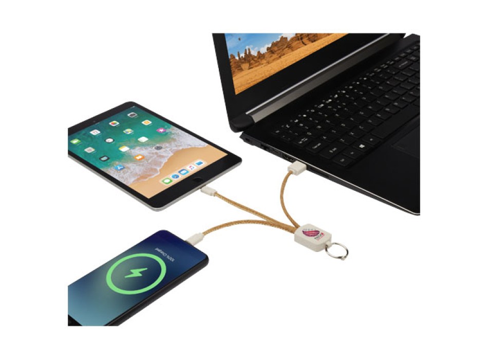 Cavo di ricarica 3 in 1 in sughero e paglia di grano Bates