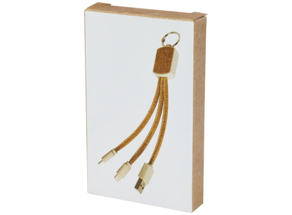 Cavo di ricarica 3 in 1 in sughero e paglia di grano Bates