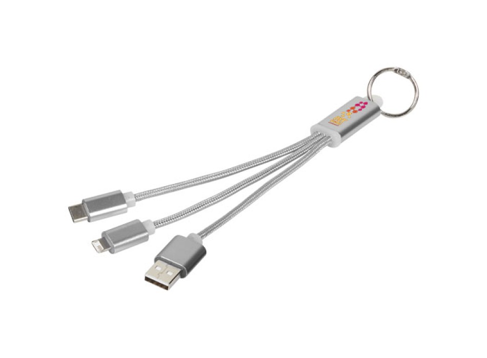 Cavo di ricarica 3 in 1 Metal con clip