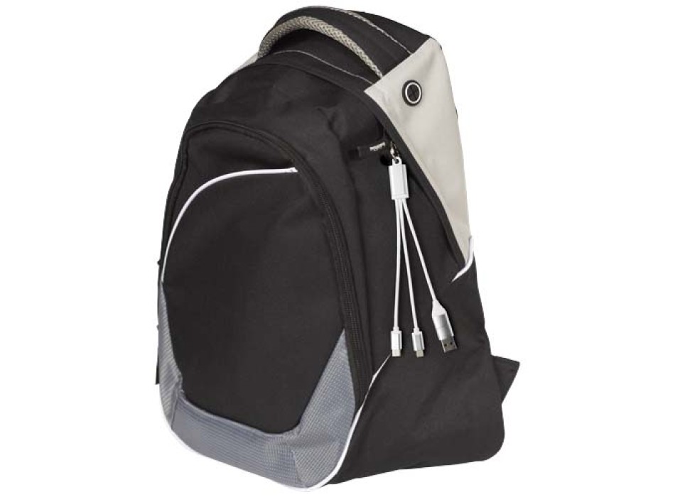 Cavo di ricarica in alluminio riciclato 4 in 1 con portachiavi Metal