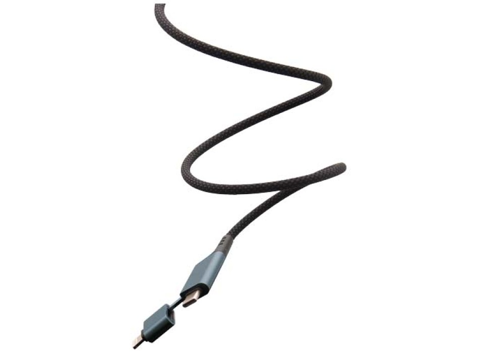 Cavo di ricarica magnetico ultraveloce 4 in 1 in PET riciclato da 100 W SCX.design C52 