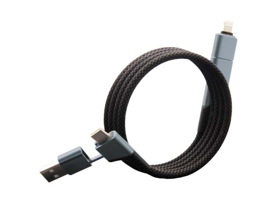 Cavo di ricarica magnetico ultraveloce 4 in 1 in PET riciclato da 100 W SCX.design C52 