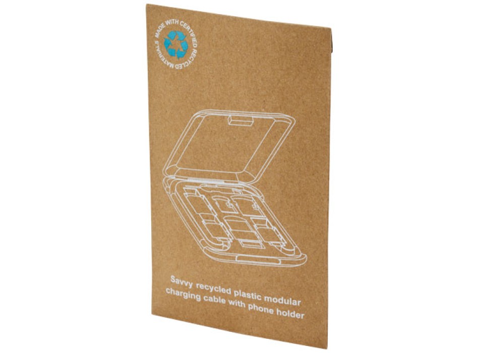 Cavo di ricarica modulare in plastica riciclata con supporto per telefono Savvy