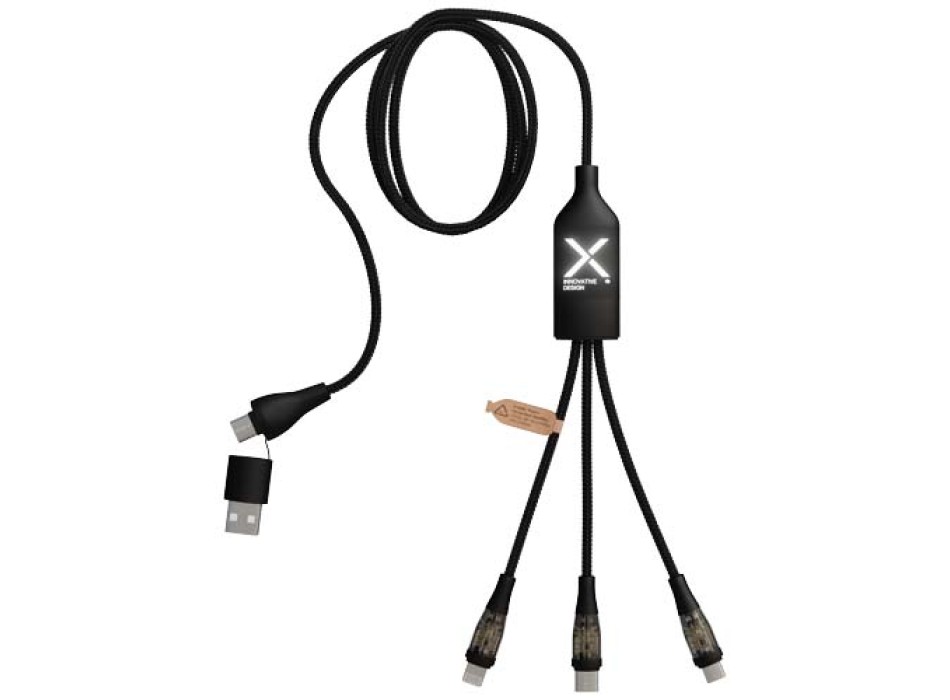 Cavo di ricarica rapida 5 in 1 da 100 W/5 A con display digitale SCX.design C50