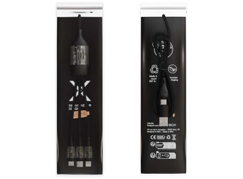 Cavo di ricarica rapida 5 in 1 da 100 W/5 A con display digitale SCX.design C50