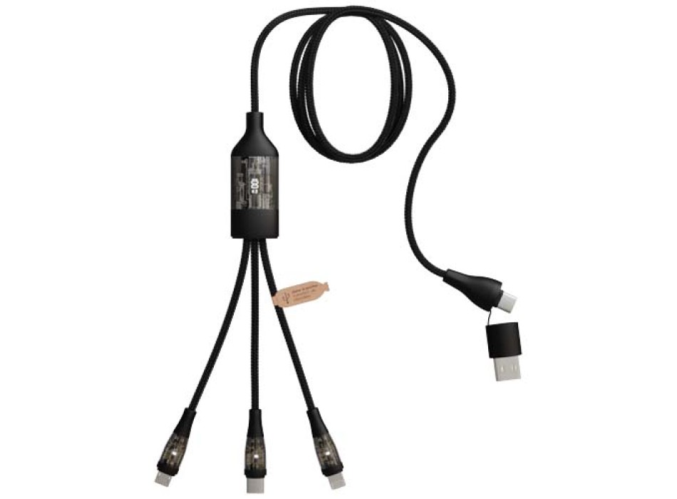 Cavo di ricarica rapida 5 in 1 da 100 W/5 A con display digitale SCX.design C50