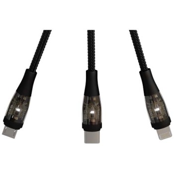 Cavo di ricarica rapida 5 in 1 da 100 W/5 A con display digitale SCX.design C50