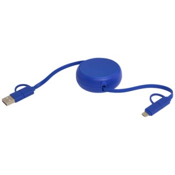 Cavo retrattile 5 in 1 da 100 cm in plastica riciclata e alluminio per la sincronizzazione dei dati e la ricarica rapida da 45 W Alasia